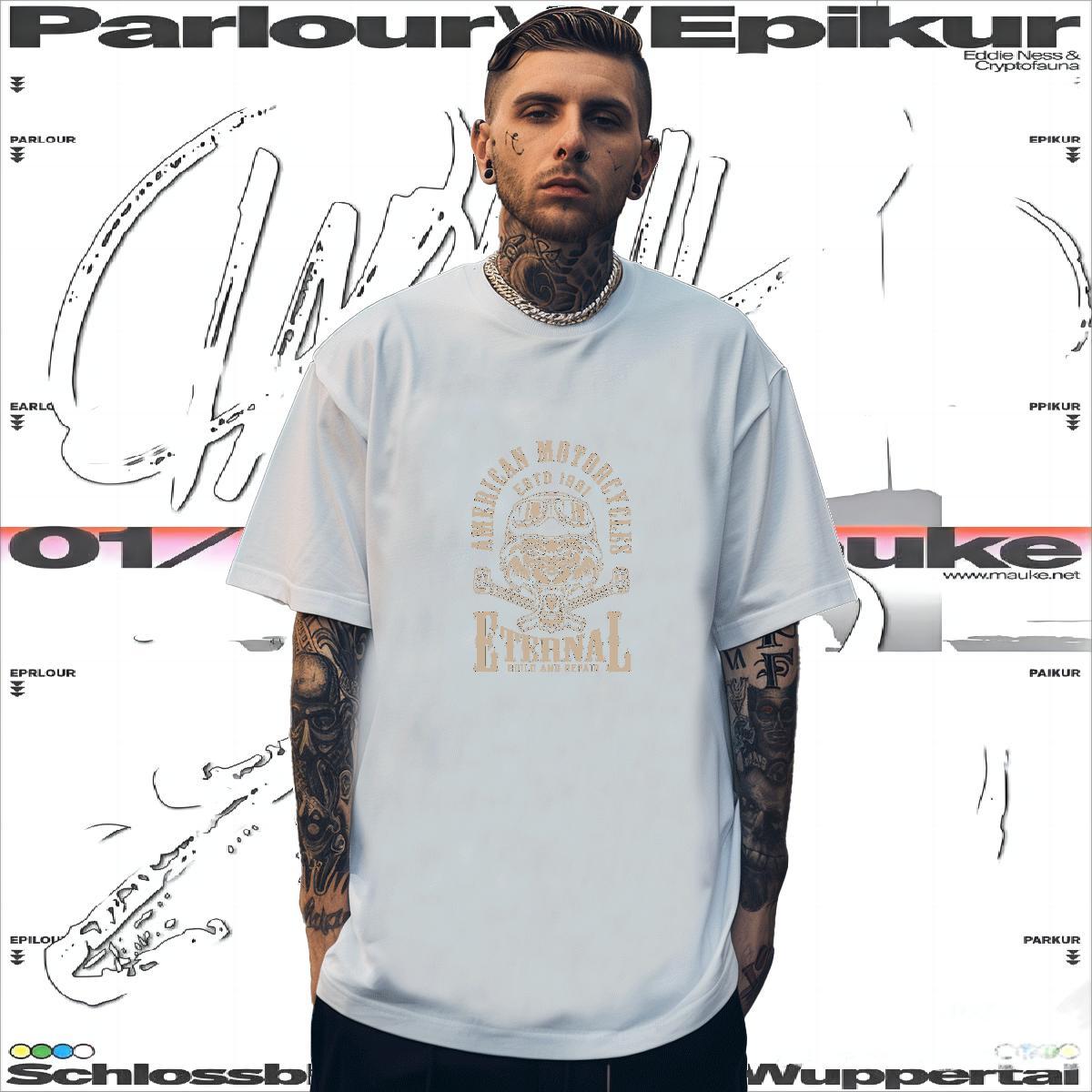 Wholesale Mens T Shirts Breathable Crew Neck Spring Summer Skull 230g 100% Cotton Men Tshirts Casual New Tops Shirt