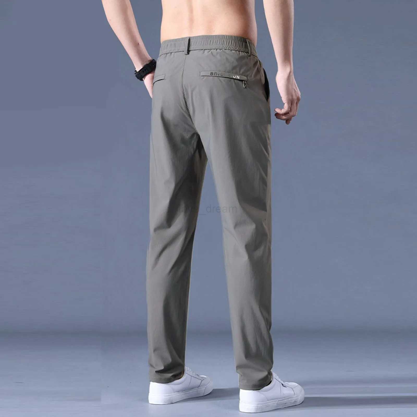 Mens Stretch Fitness Pants Mens Solid High Streetwear Pants Straight Pant Mens Trousers Fashion Casual Pants For JoggersXJ240813
