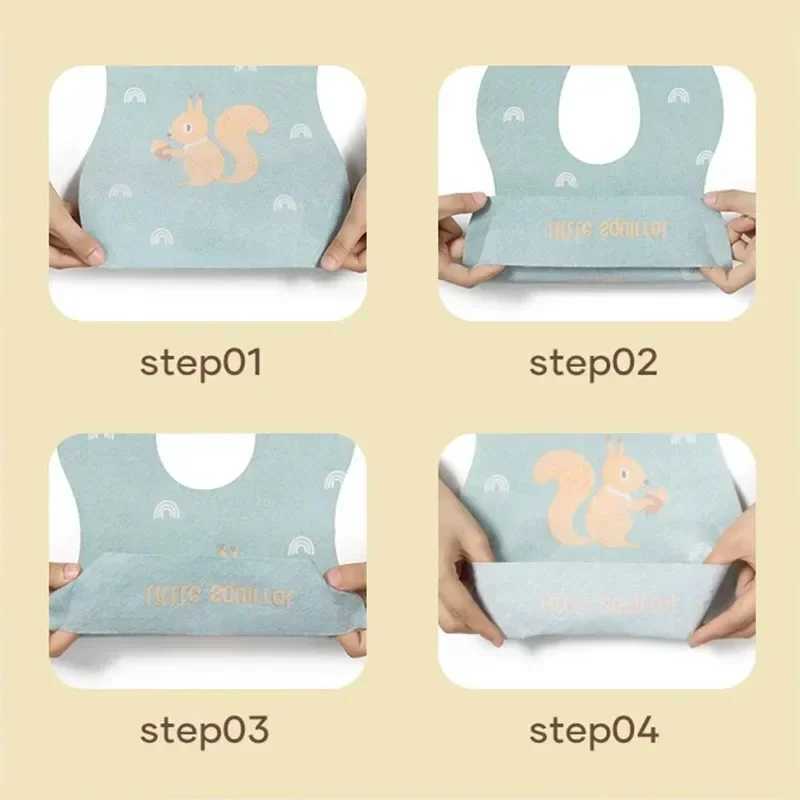 Bibs Burp Cloths Disposable Childrens Feeding Bibs Waterproof Adjustable Food Feeding Supply Soft Baby Bib Set with Food Catcher Baby Stuff L4812