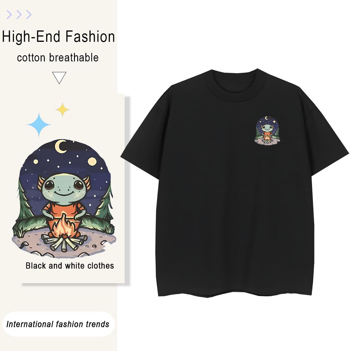 T Shirt For Man 230g 100% Cotton cute High Street Hip Hop O-Neck Short Sleeve DIY Printed Couples T Shirts Free Shipping Soft Tees Shirts