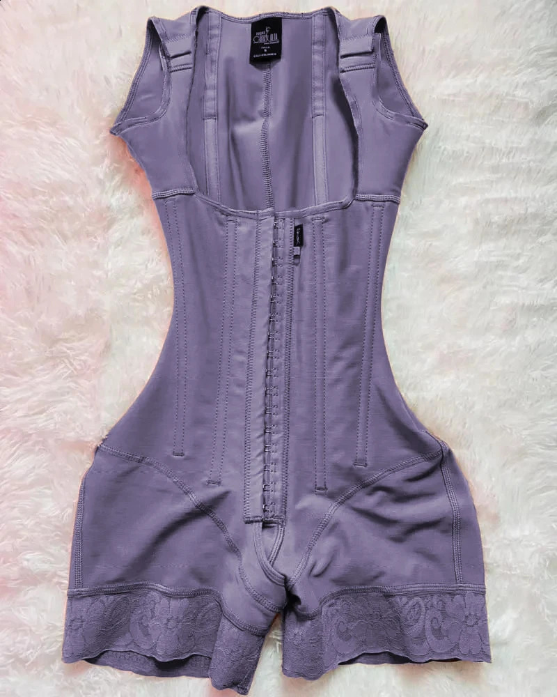 Fajas Colombia High Compression Waist Trainer BBL Post Op Corrective Body Shaper Hook Eye Bone Female Flat Abdominal Tight corset 240812