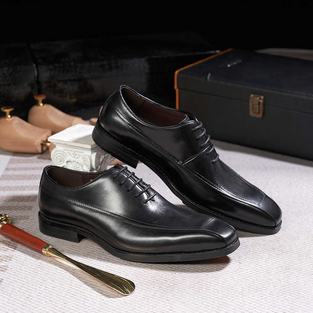 CMM Leather Shoes Mens Leather Highend Business Casual Oxford Toe Layer Cowhide Daily Office Shoes Handmade Mens Shoes