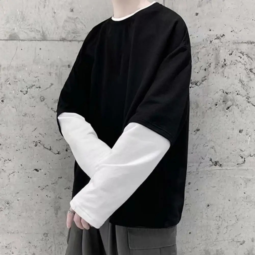 Chic Spring T-shirt Casual Men T-shirt Long Sleeves Thermal Plus Size Comfortable Spring T-shirt 240812