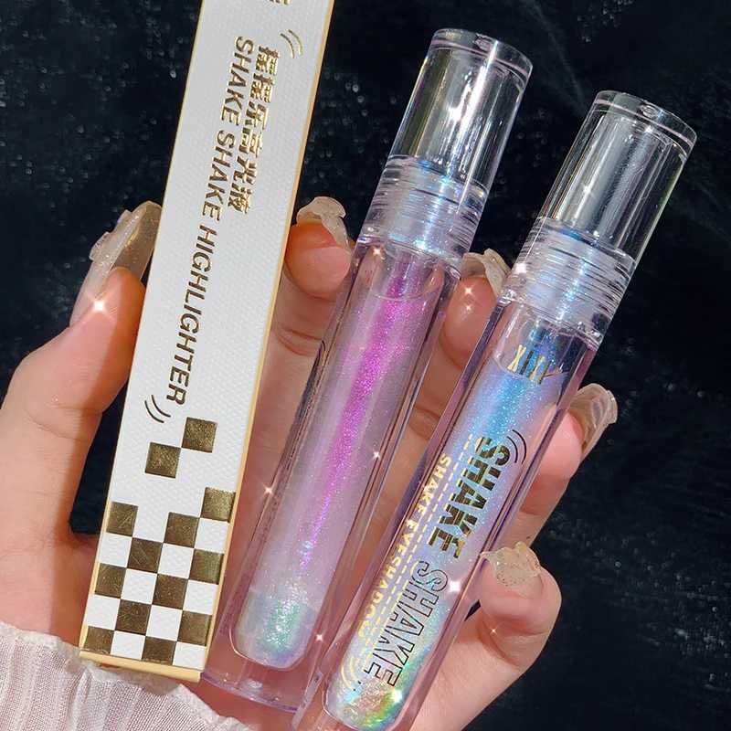 Shake high gloss liquid shiny liquid eye shadow fast drying lasting facial and body gloss liquid W240812