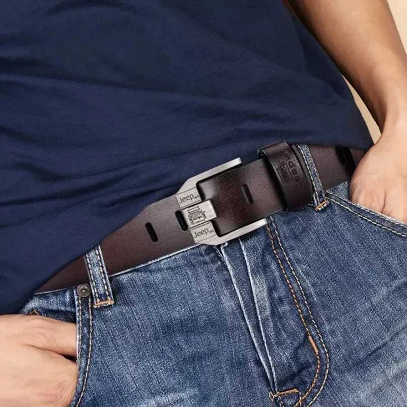 Mens high-quality genuine leather belt luxury designer belt mens denim leather fashion belt mens denim jeans free W240807