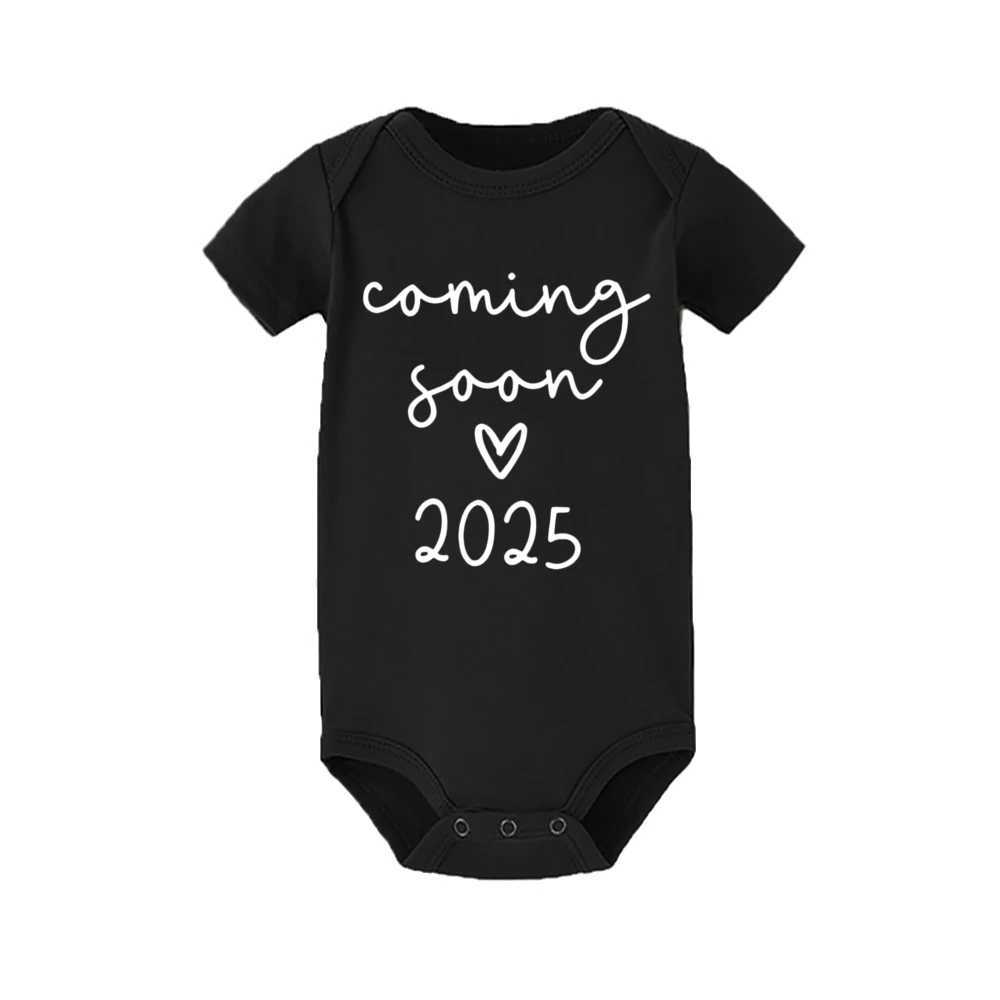Baby Announcement Coming Soon 2025 Newborn Baby Tight Clothes Summer Boys and Girls jumpsuit Pregnancy Revealed Clothes W240812