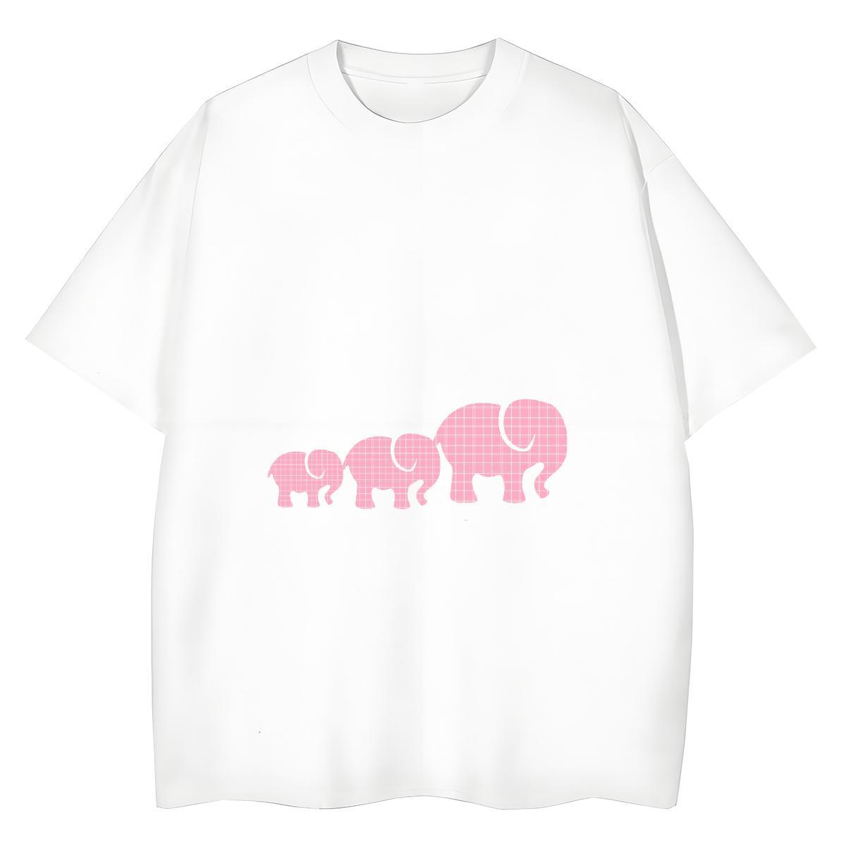 2024 Tshirt for Man Woman Elephant Casual 100% Cotton 230g Clothes Short Sleeve O-Neck Unisex Man T Shirts Custom Print Plus Size