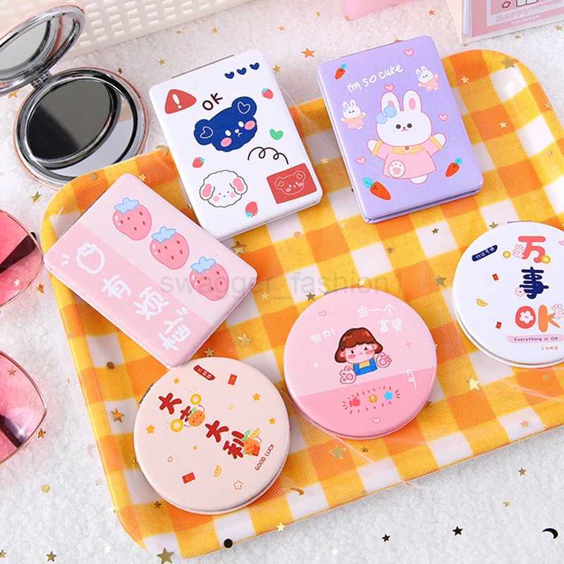 Cartoon Mini Makeup Mirror Double-Sided Round Makeup Mirror Portable Mini Folding Makeup Mirror Pocket Mirror for Girl WomenXJ240813