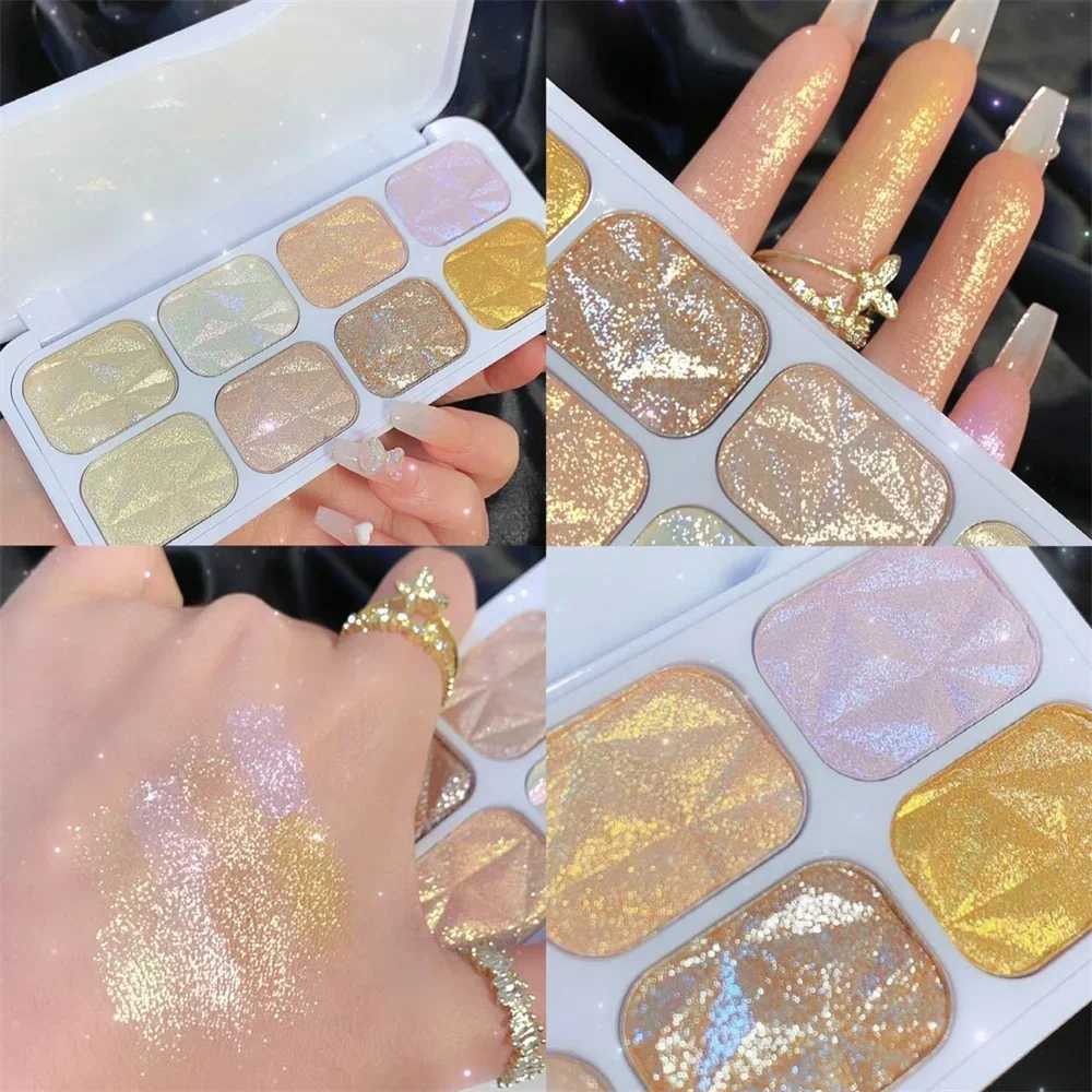 Pearl eye shadow Palette Highlighter Bright face contour powder blusher waterproof makeup Body glitter powder cosmetics W240812