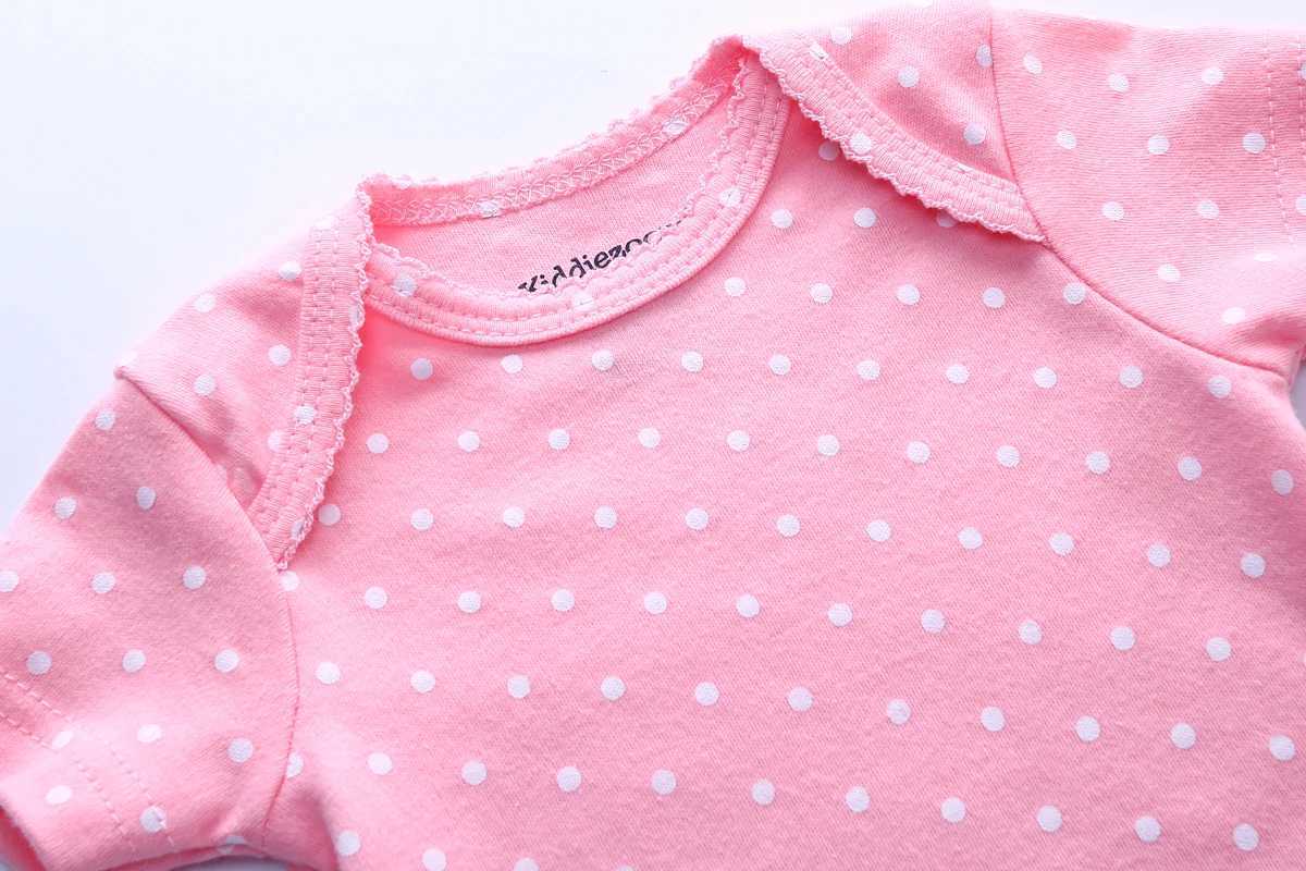 5 pieces/batch of summer cartoon short sleeved baby girl tight fitting clothes 100% pure cotton newborn tight fitting clothes W240812