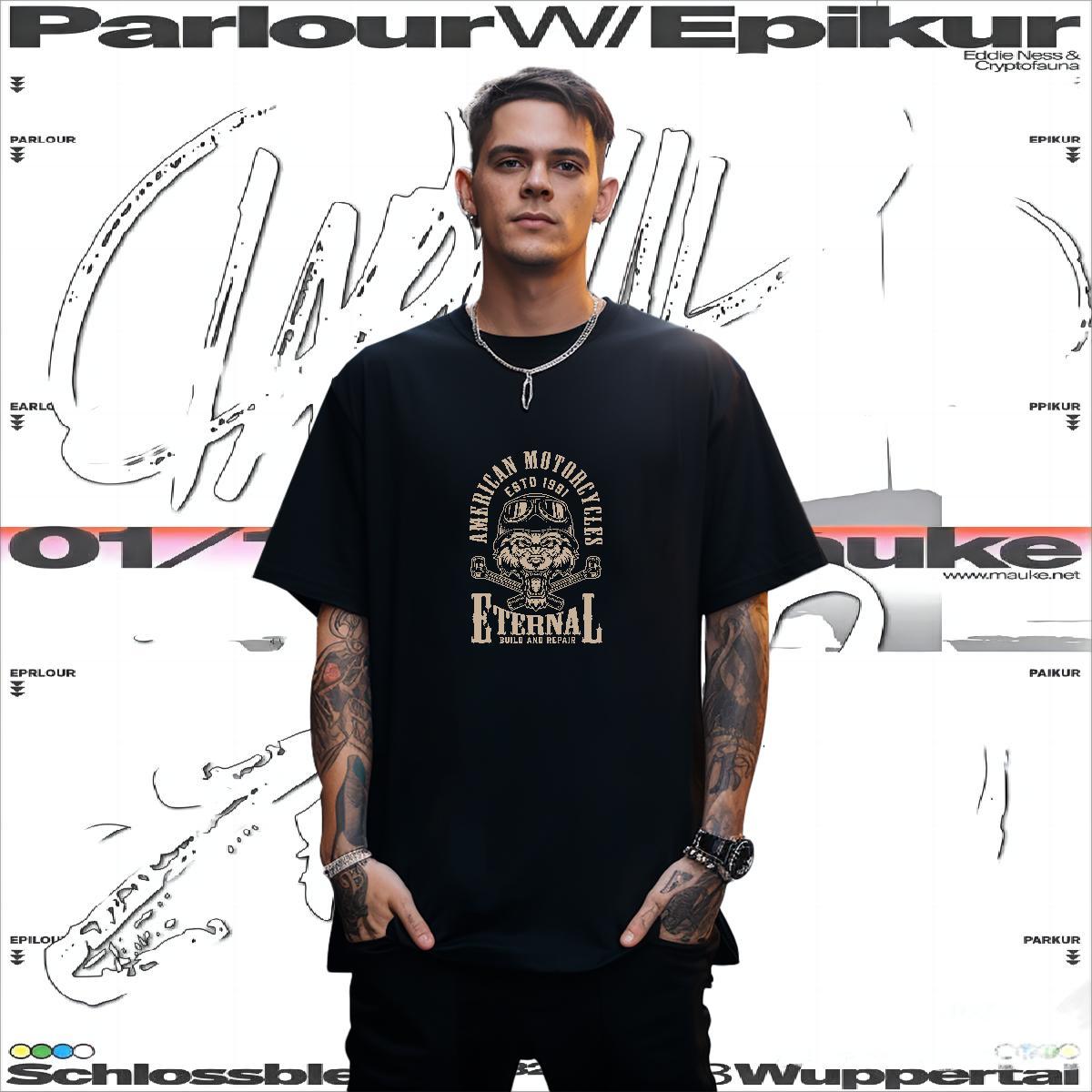 Wholesale Mens T Shirts Breathable Crew Neck Spring Summer Skull 230g 100% Cotton Men Tshirts Casual New Tops Shirt