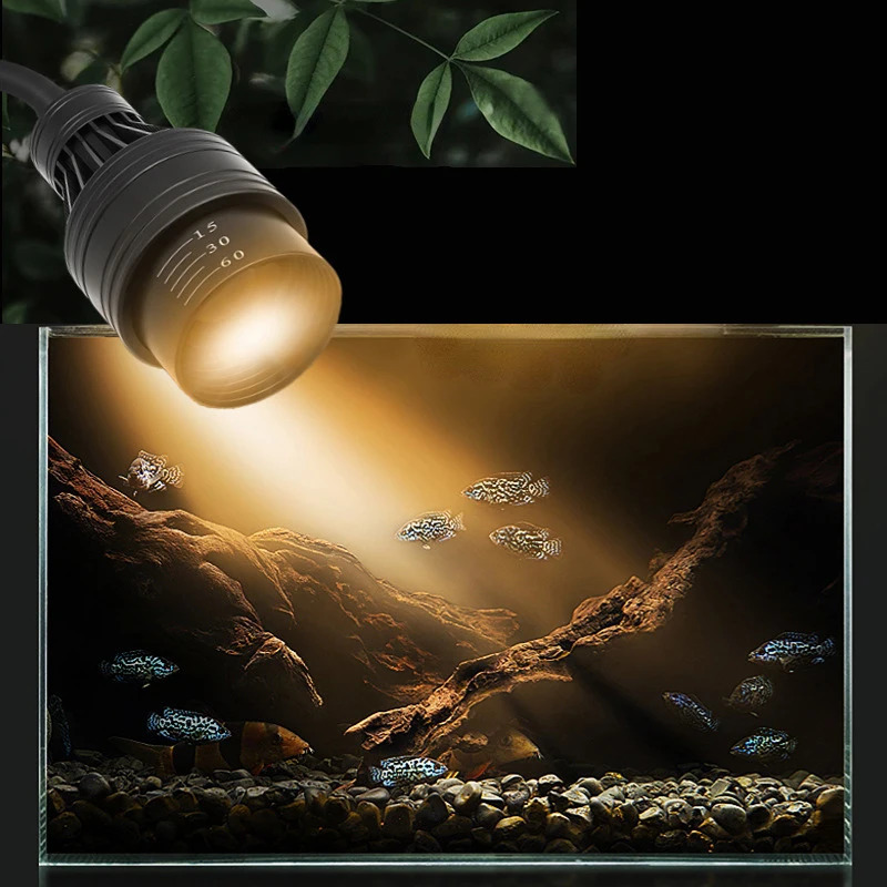 Aquarium Led Light Fish Tank Decoration Adjustable Focus Spotlight Plants Grow Lamp Turtle Reptiles Accessories 5w 7w 9w 12w 15w 240812