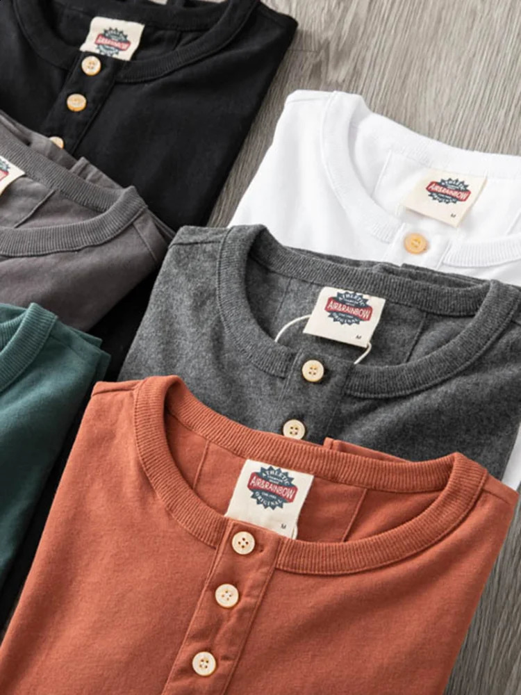 Summer American Retro Long-sleeved O-neck Soild Color T-shirt Mens Fashion Simple 100% Cotton Washed Casual Sport Tops 240812