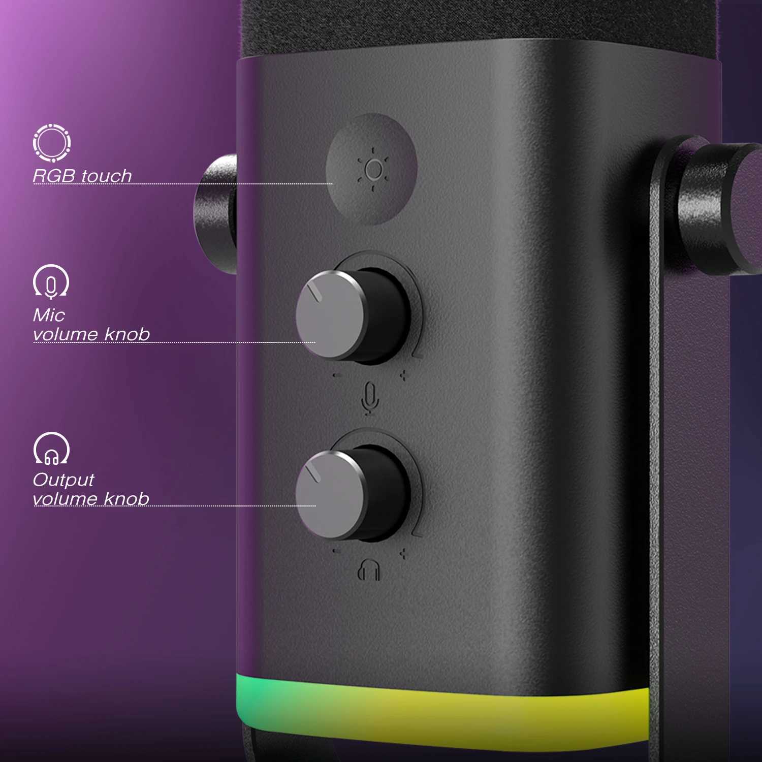 FIFINE USB/XLR Dynamic Microphone with Touch Mute ButtonHeadphone jackI/O Controlsfor PC PS5/4 mixerGaming MIC Ampligame AM8 CL24813