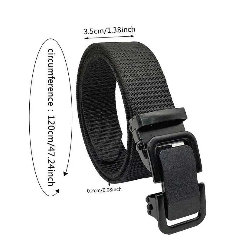 Mens Belt Nylon Canvas Belt Mens Neutral Outdoor Tactical Metal Buckle Solid Trend Hiking Belt Automatic Buckle W240807