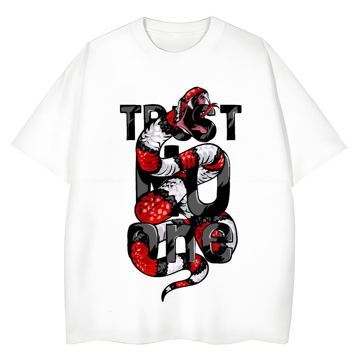 Loose T shirt snake Breathable High Street Hip Hop DIY Logo Oversized 230g 100% Cotton Mens Tshirts Free Shipping Tops Shirt