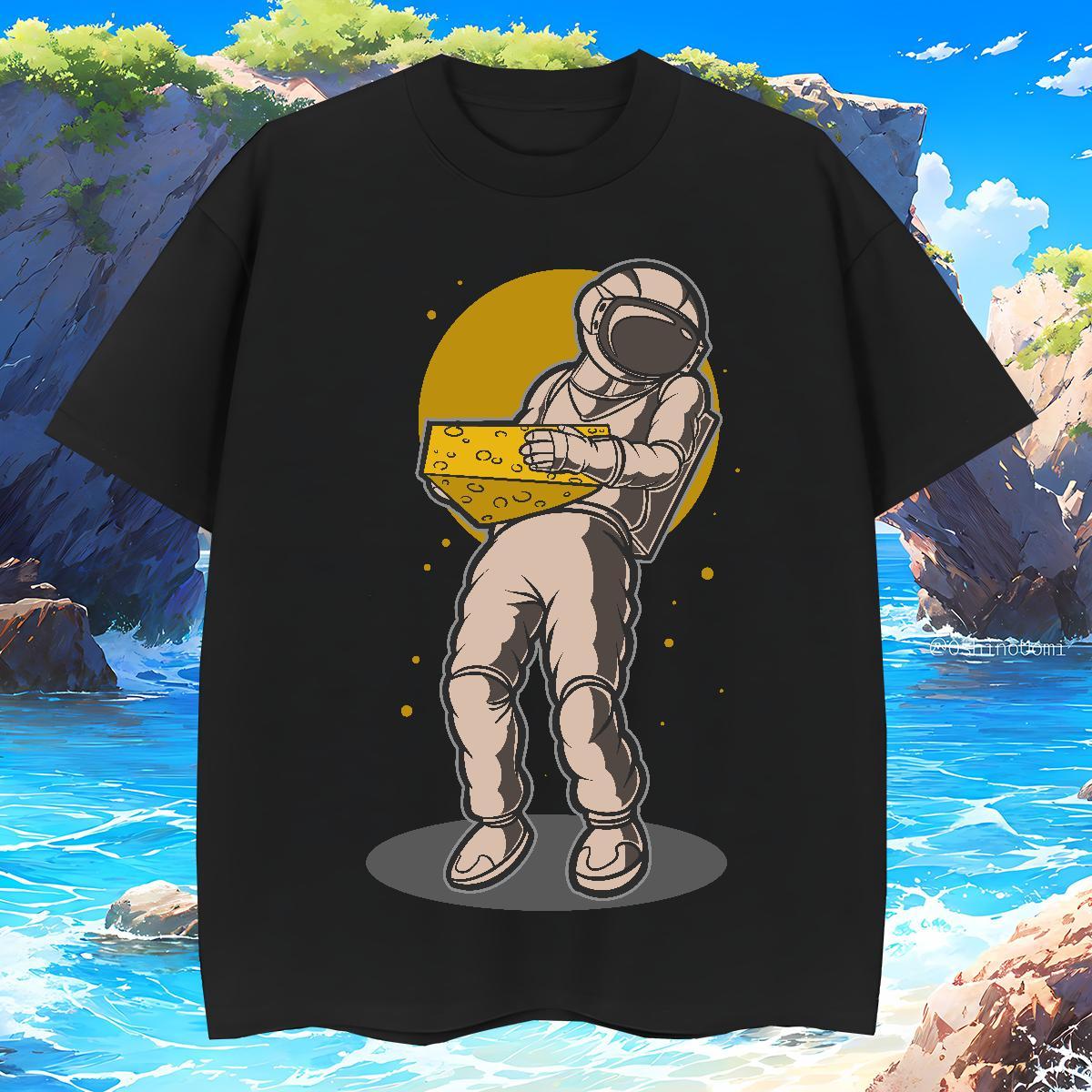 Men T Shirts 230g 100% Cotton cosmonaut High Street Hip Hop Breathable Short Sleeve Oversized 3XL 4XL Couples T Shirts Fashion TOP Quality Wear
