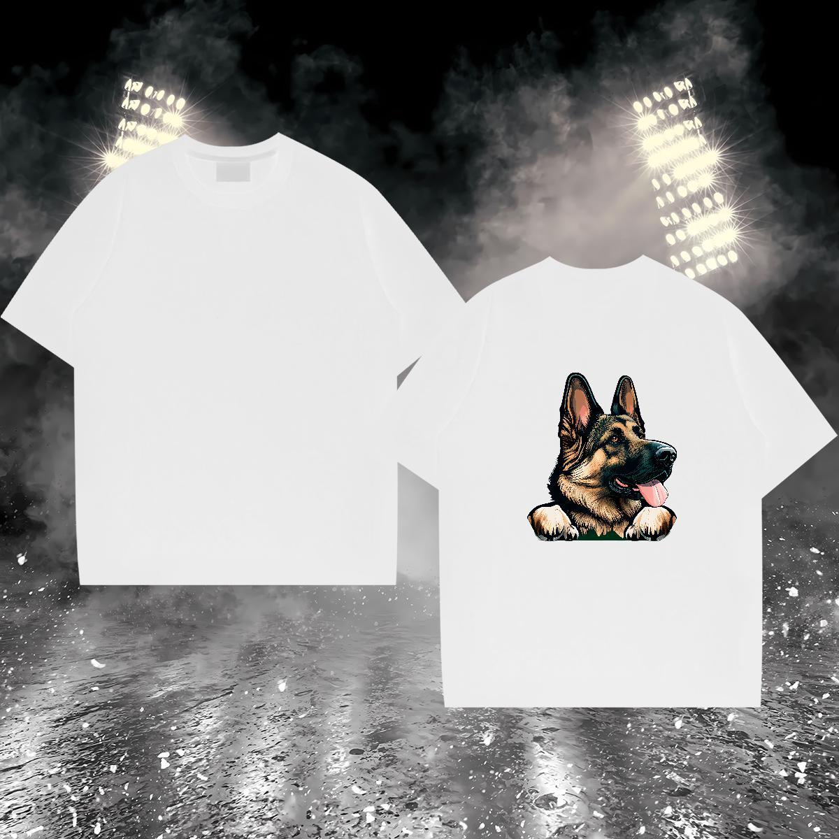 Loose Fit T-Shirts for Men dog Breathable Soft Daily Outfit Oversized 230g 100% Cotton Men Tshirts Wholesale Clothes