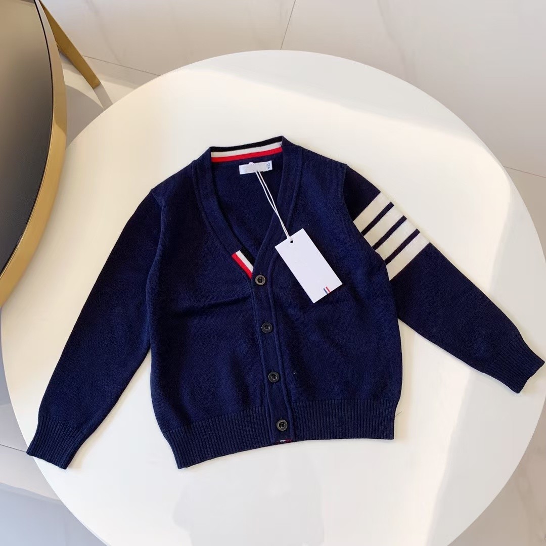 kids desinger Cardigan kid sweater baby Sweatshirt High Quality 100% Cotton girl boy clothes button father daughter Wednesday brother