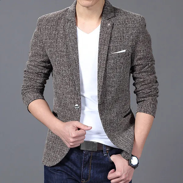 Drop coarse tweed mens wedding dress British style final custom brown bone jacket button fashion top 240812
