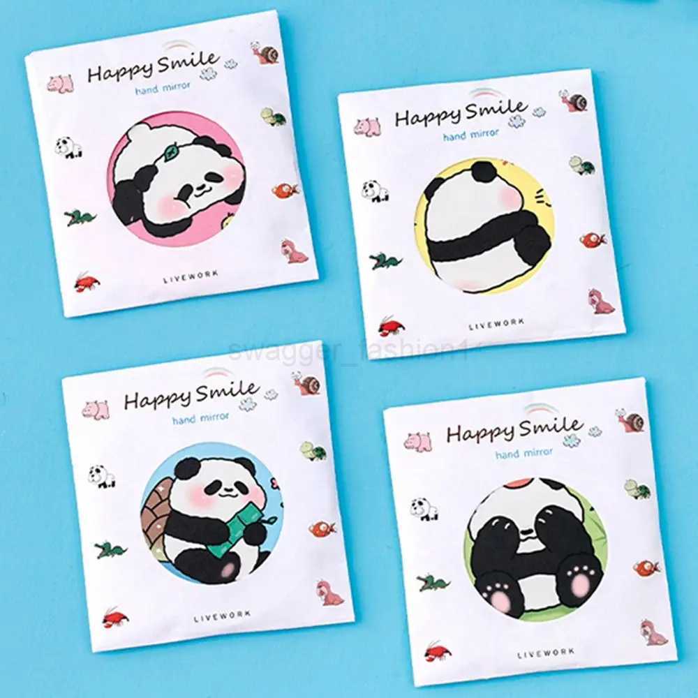 Durable Mini Panda Small Mirror Portable Compact Makeup Mirror Single-sided Creative Pocket Mirror Travel AccessoriesXJ240813