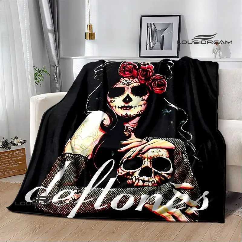 Deftones band printed blanket kids blanket flannel soft cozy blanket home travel blanket birthday gift decorationXJ240813