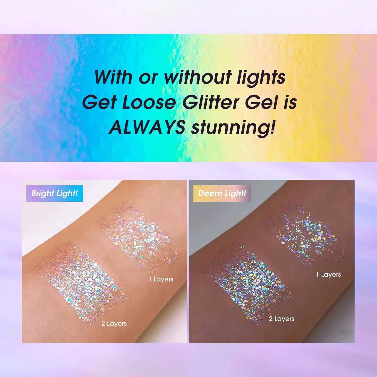 Jelly Eye Glitter nail hair body glitter gel art glitter loose sequin cream high gloss holiday makeup laser flash W240812