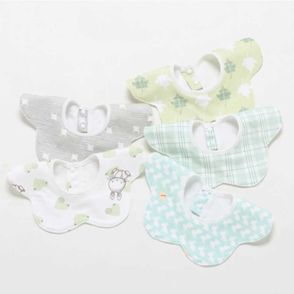 Bibs Burp Cloths 5Pcs/Lot Baby Bibs Waterproof Round 360 Degree Rotation Saliva Towel Infant Feeding Apron Newborn Stuff WholesaleL4812