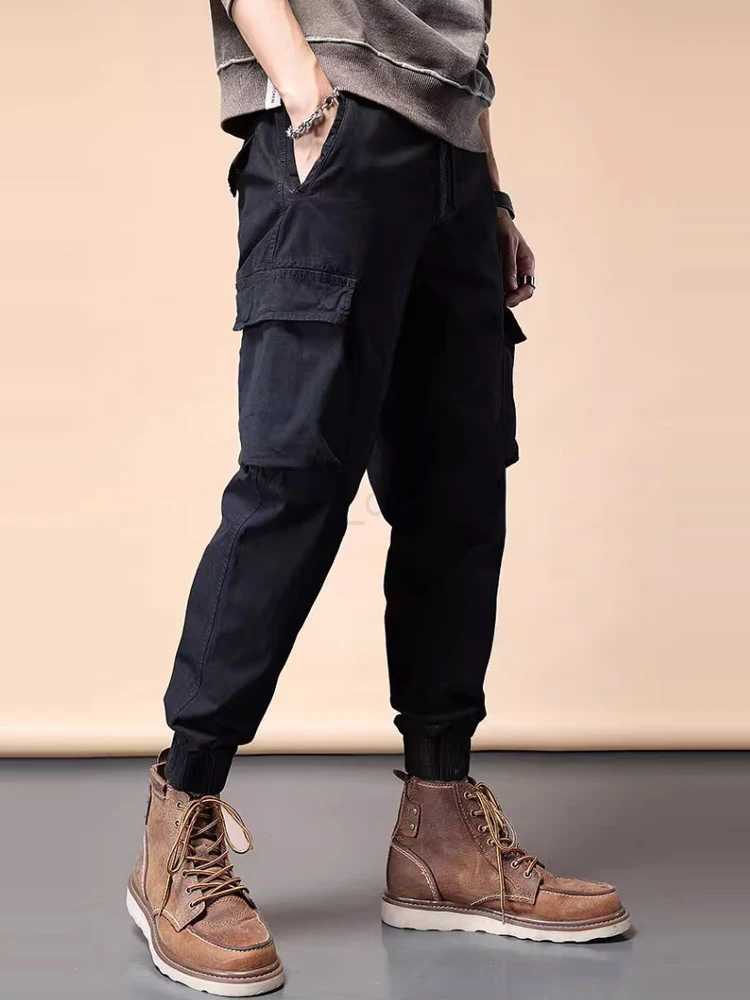 Casual pants for men with wide legs and bound feet Harlan pants for American style heavyweight retro work pantsXJ240813