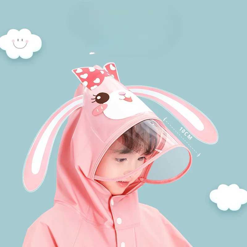 Childrens Raincoat Girls Boys Girls Kindergarten Children Primary School Children Baby School Bag Rain Poncho Y240810