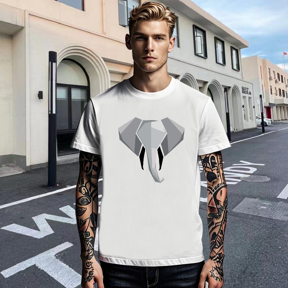 Stylist Mens Tshirts Elephant Daily Wear 100% Cotton 230g Top Tees Short Sleeve Soft TOP Quality T-Shirts for Men Custom Printing