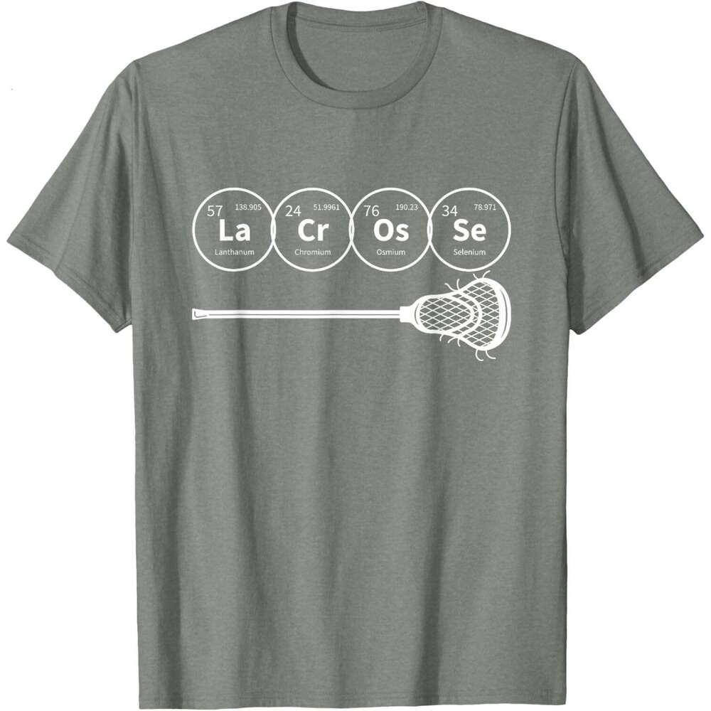 T shirt for Mens Lacrosse Periodic Table of Elements Chemistry T-Shirt Shirts Tshirt Graphic Tee Casual Tops Short sleeve Free shipping