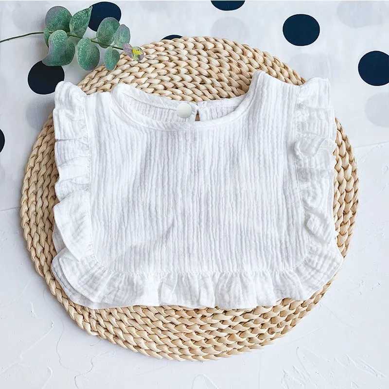 Bibs Burp Cloths Newborn Baby Feeding Bib Ruffle Solid Lace Saliva Towel Infants Soft Cotton Burp Cloth For Toddler Kids Bibs Newborn StuffL4812