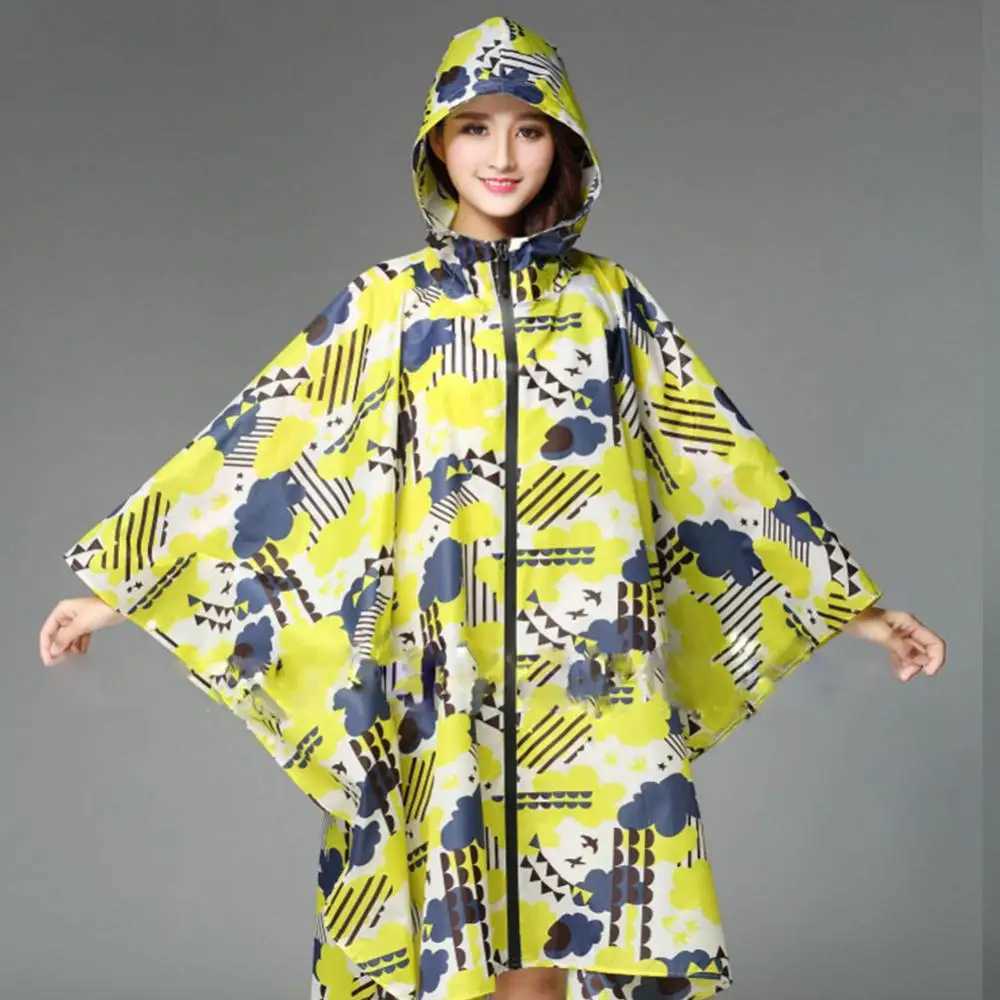 Stylish Hooded Waterproof 1 Pc Multicolor Women Ultra-thin Raincoat Outdoor Long Poncho Rain Coat Rainwear Poncho Suit Y240810