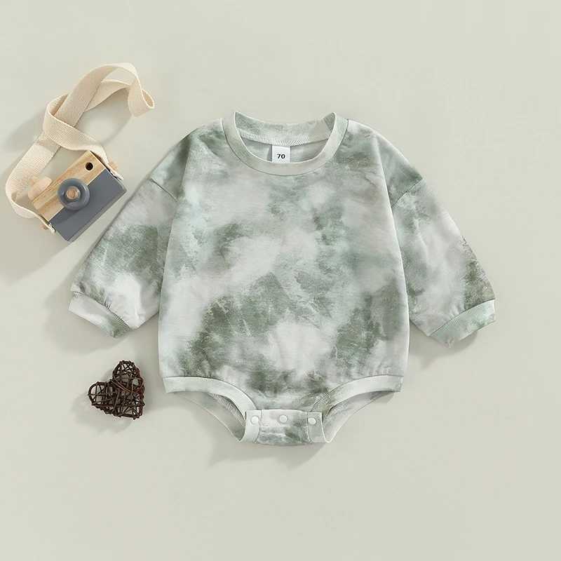 Autumn and Spring Baby Girls Boys Sportswear Hoodie Long Sleeve Tie Dye Printed Button Hoodie Fashion Baby Newborn Clothing W240812