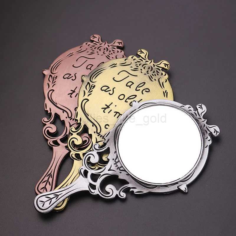 Retro handheld makeup mirror hollow makeup compact mirror W240813