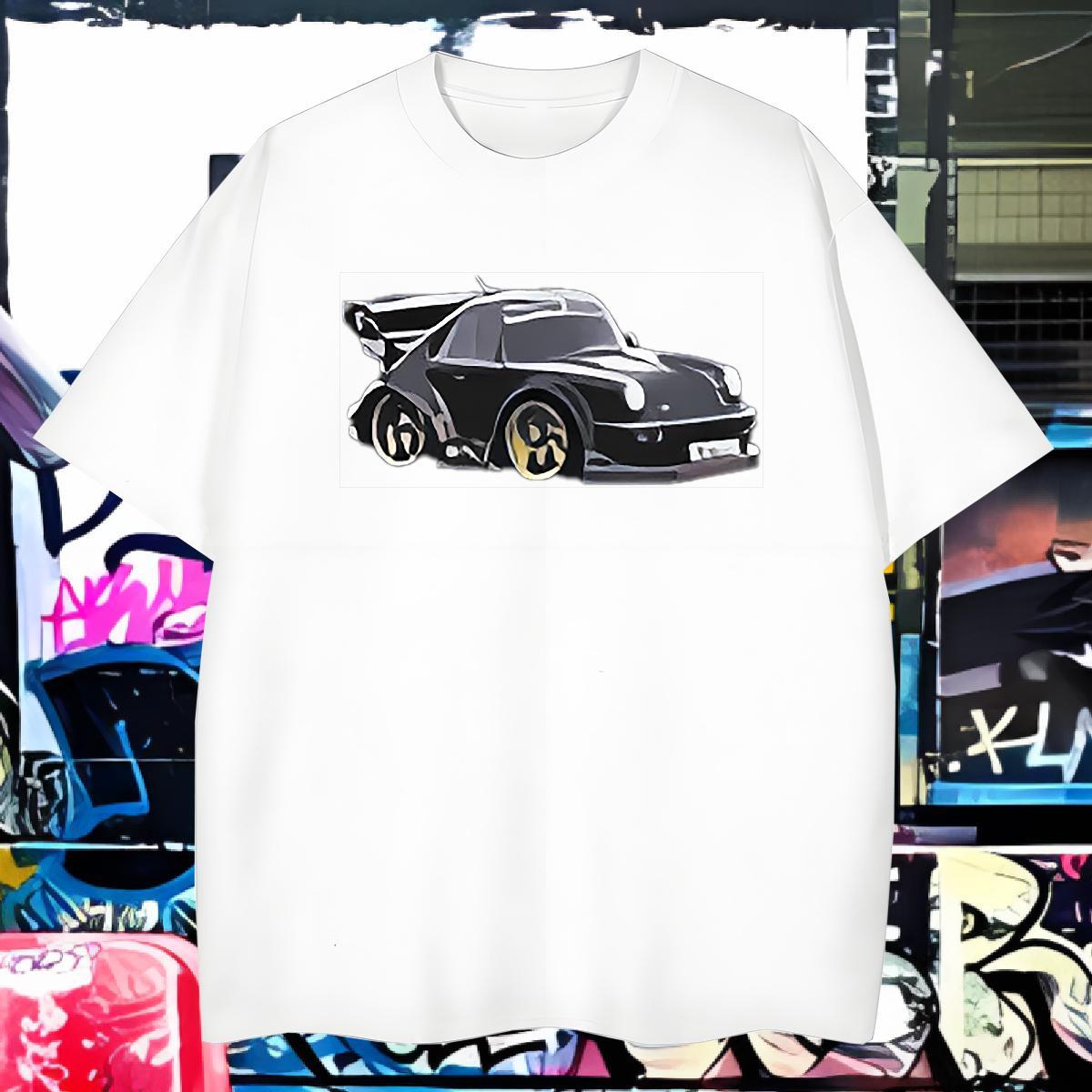 Soft car T Shirts Men High Street Hip Hop Tshirts 230g Pure Cotton 2024 DIY Round Neck Short Sleeve Asian Size Clothes