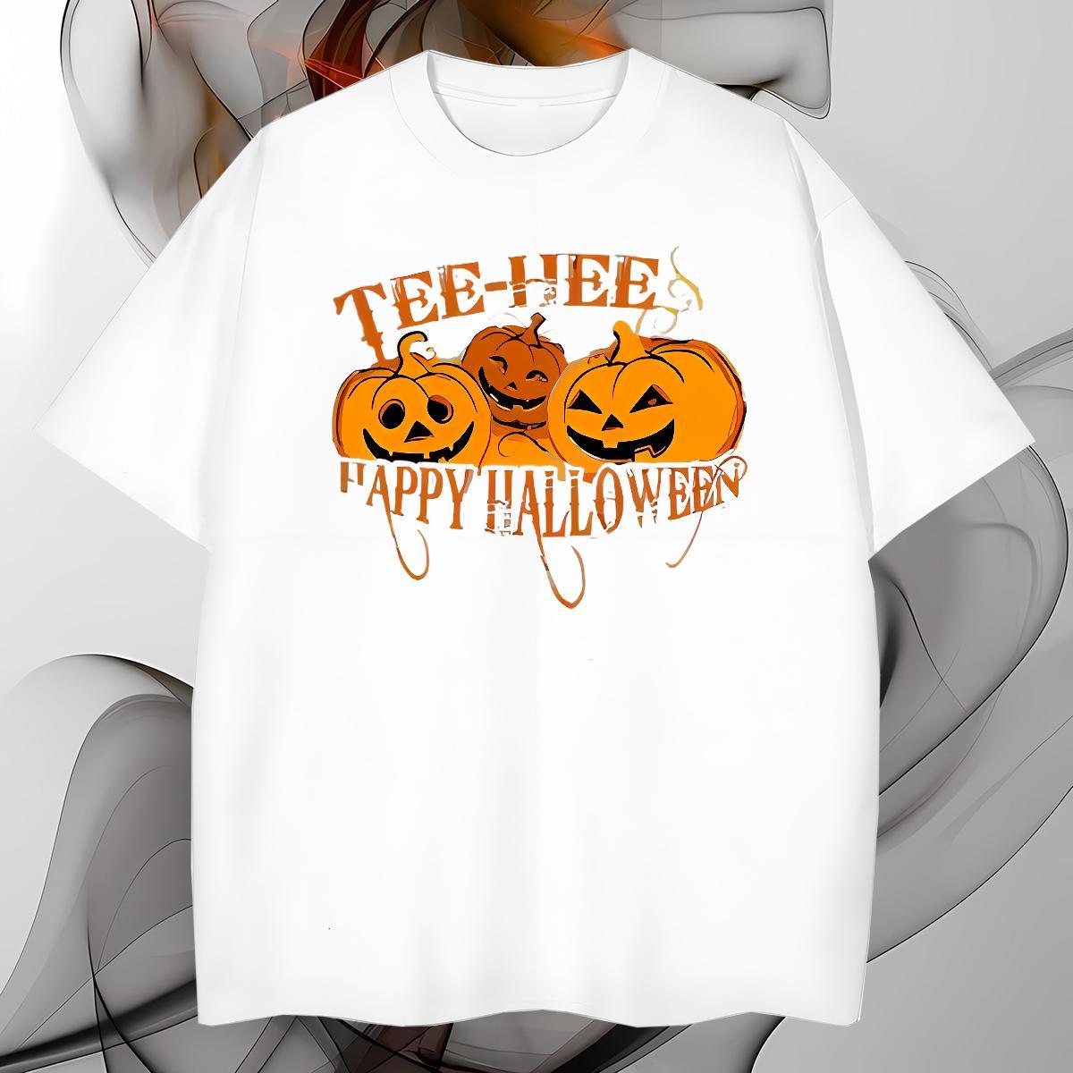 High Quality T Shirts Men halloween O-Neck Short Sleeve Daily Wear Custom Print Plus Size 230g Cotton Men Tops Tees Classic Tshirts