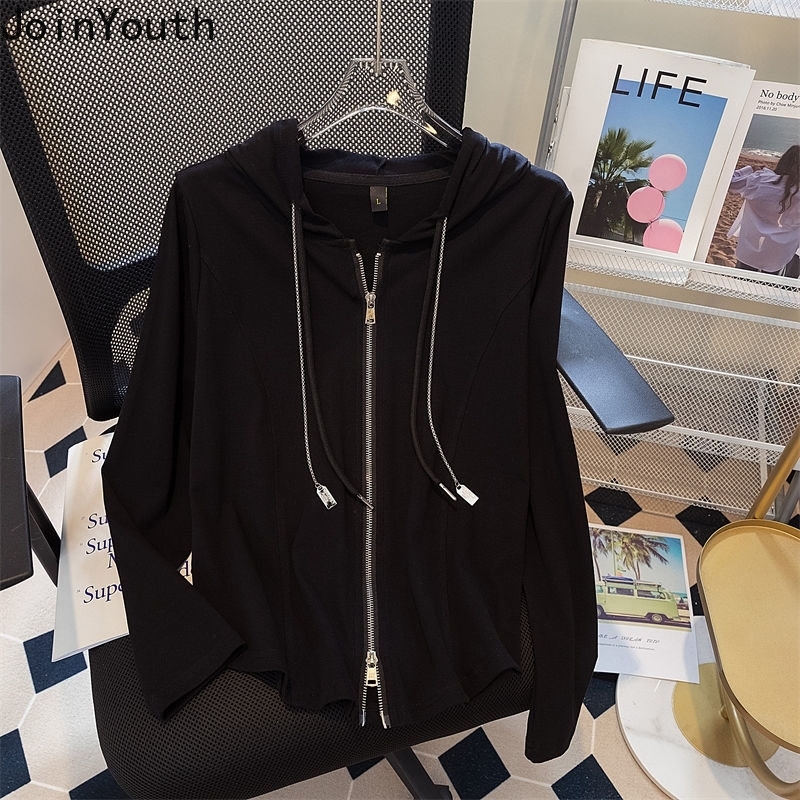 Ropa Mujer Summer Thin Hoodies Women Clothing Long Sleeve Hooded Zipper Tops Y2k Clothes Fashion Casual Korean Sweatshirts 240812