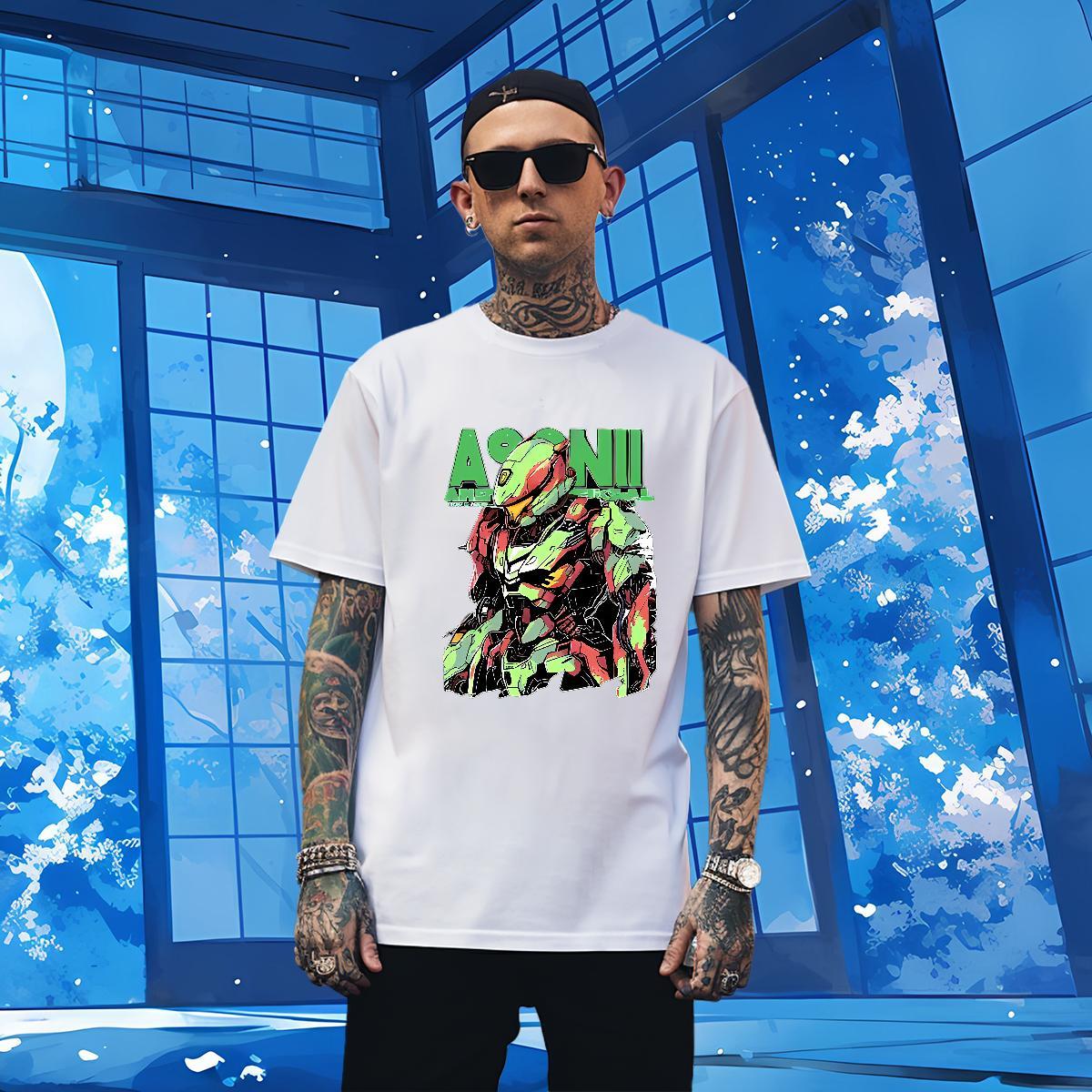 Designer robot T Shirts Men Beach Men Tees 100% Cotton 230g 2024 New Crew Neck Oversized 4XL Tops Shirt