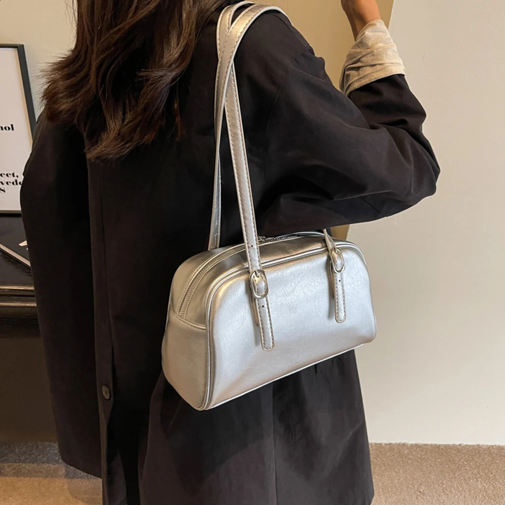 Womens Shoulder Bag Solid Color Boston with Adjustable Strap Casual Work Shopping Travel 240813