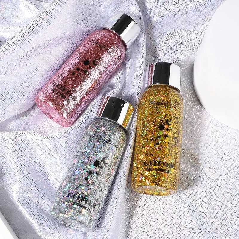 Full fat gel sequins dazzling color dresses eye and hair highlights long-term powder is not easy to remove makeup flowers W240812