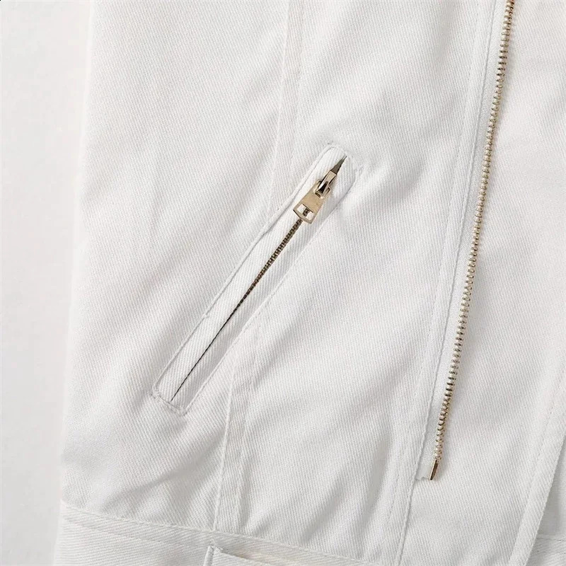Womens Denim Tank Top Jacket Fashion Spring Summer Zipper White Sleeveless Tank Tops Female Jeans Tank Coat 240813