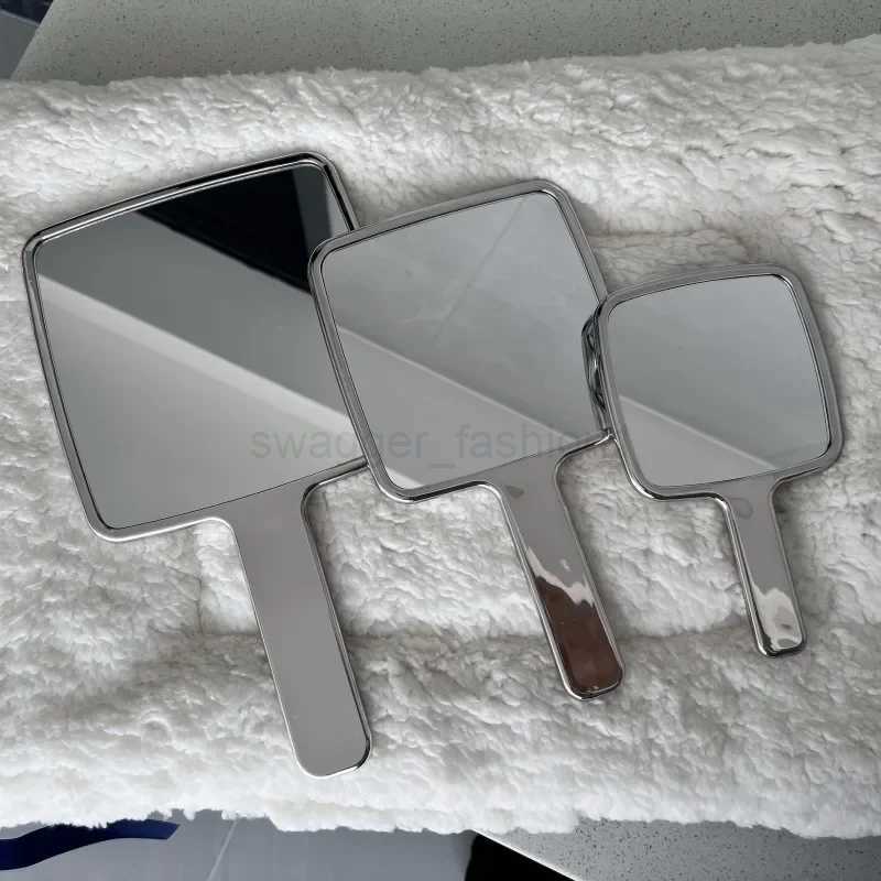 Electroplated Handle Makeup Mirrors HD Beauty Portable Round Hand Square Hand Small Make Up Mirror DropshipingXJ240813