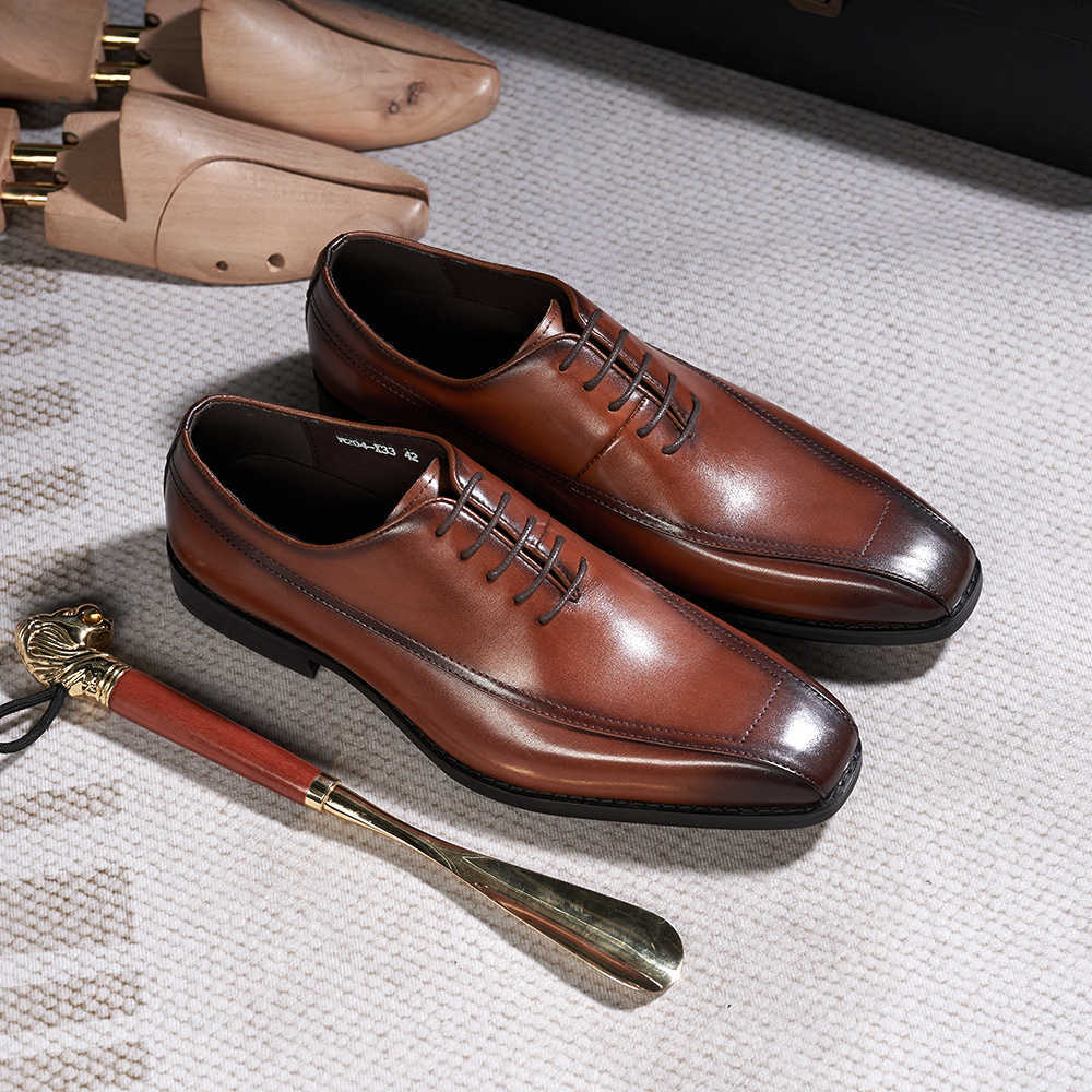 CMM Leather Shoes Mens Leather Highend Business Casual Oxford Toe Layer Cowhide Daily Office Shoes Handmade Mens Shoes