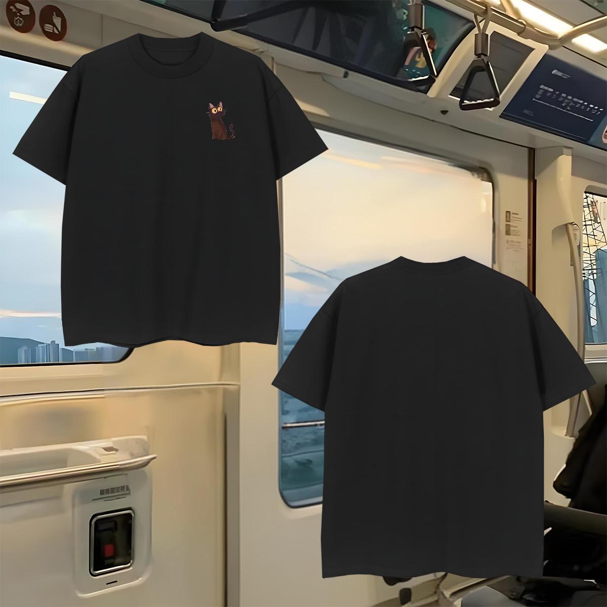 Casual New Tshirt for Man Woman cat Home Outdoor 230g Cotton Wear Breathable Short Sleeve Cool T-Shirts Anime Print