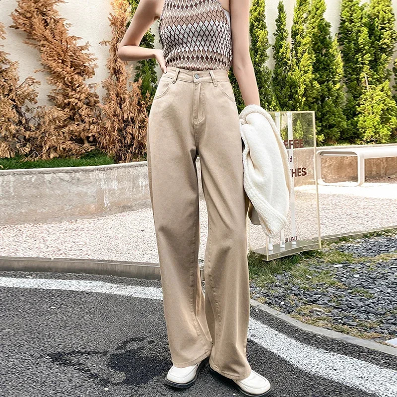 Womens Jeans Baggy Vintage Straight High Waist Korean Fashion Streetwear Casual Pants Femme Wide Leg Purple Mom Denim Trouser 240813