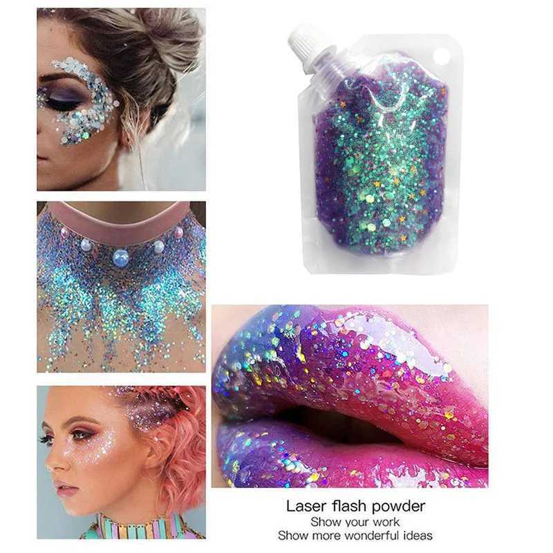 40ML face jewelry eye shadow shimmer pigment body face glitter sequins gel eye cream glitter skin holiday cosmetics glitter W240812