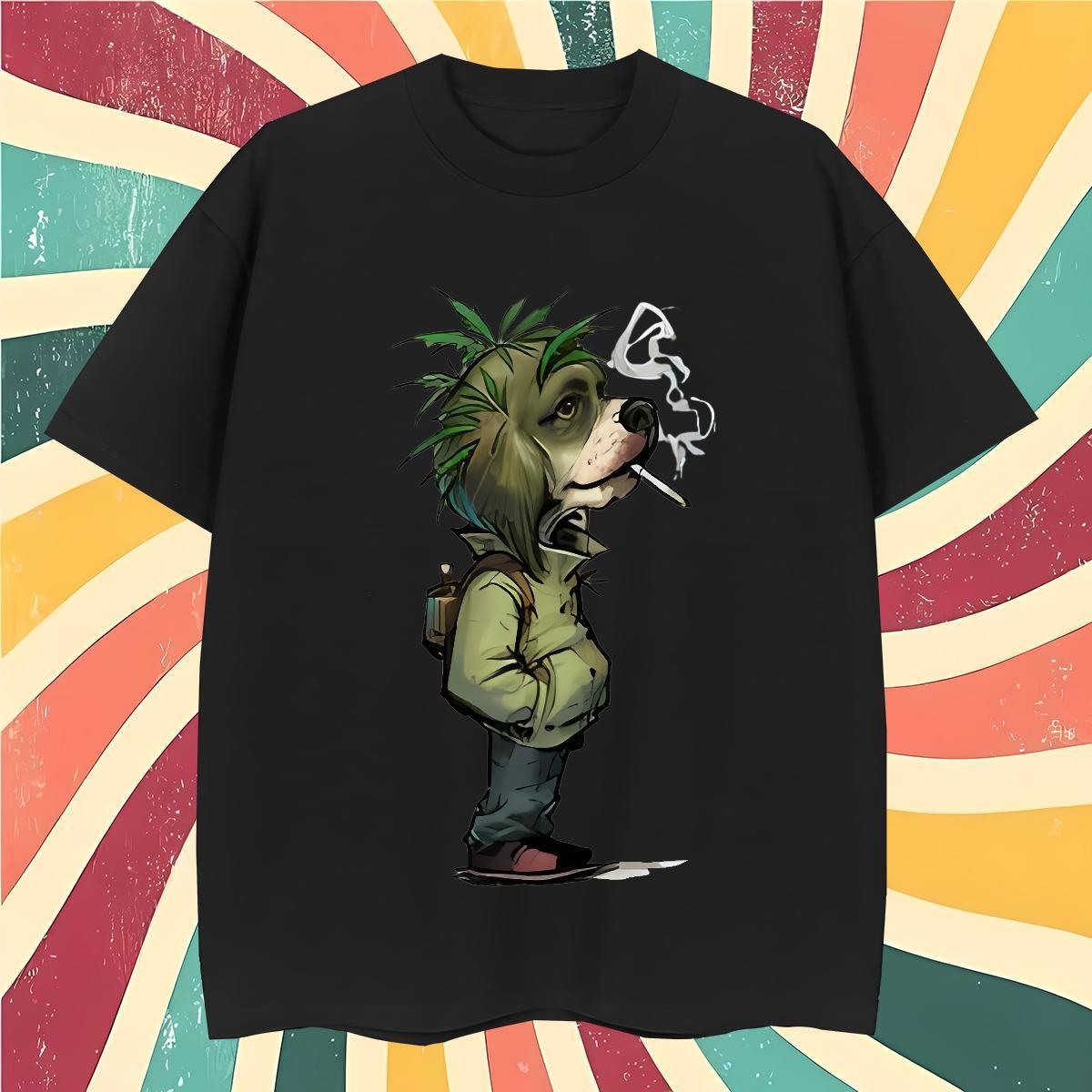Brand Mens Tshirts dog Sports Casual 230g 100% Cotton Tees Breathable Soft Free Shipping Mens T Shirts Skull