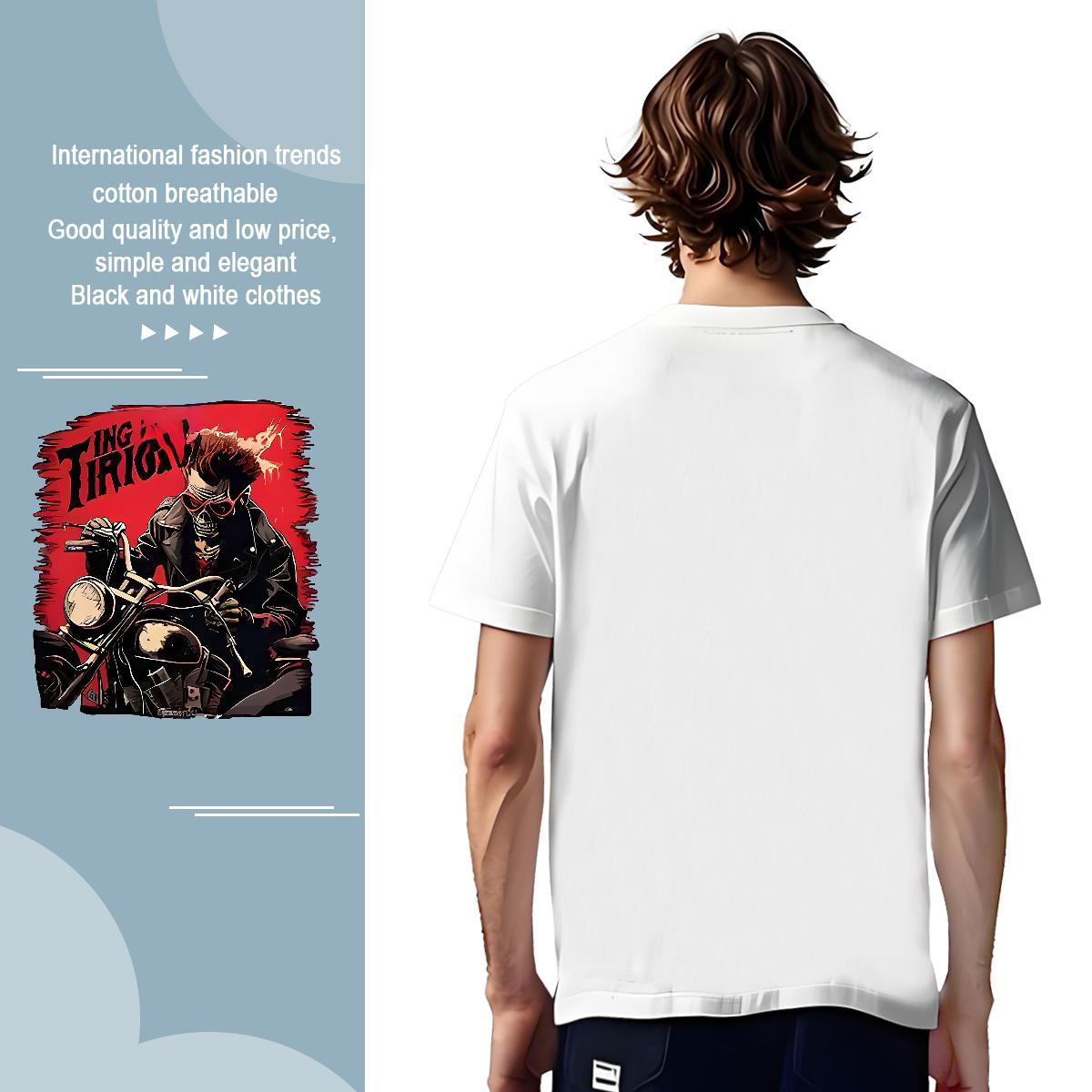 Designer Motorcycle Man T Shirts Anime Printing Street Tshirt for Man Woman 230g Cotton Brand Pure Cotton Customized Tee Shirt
